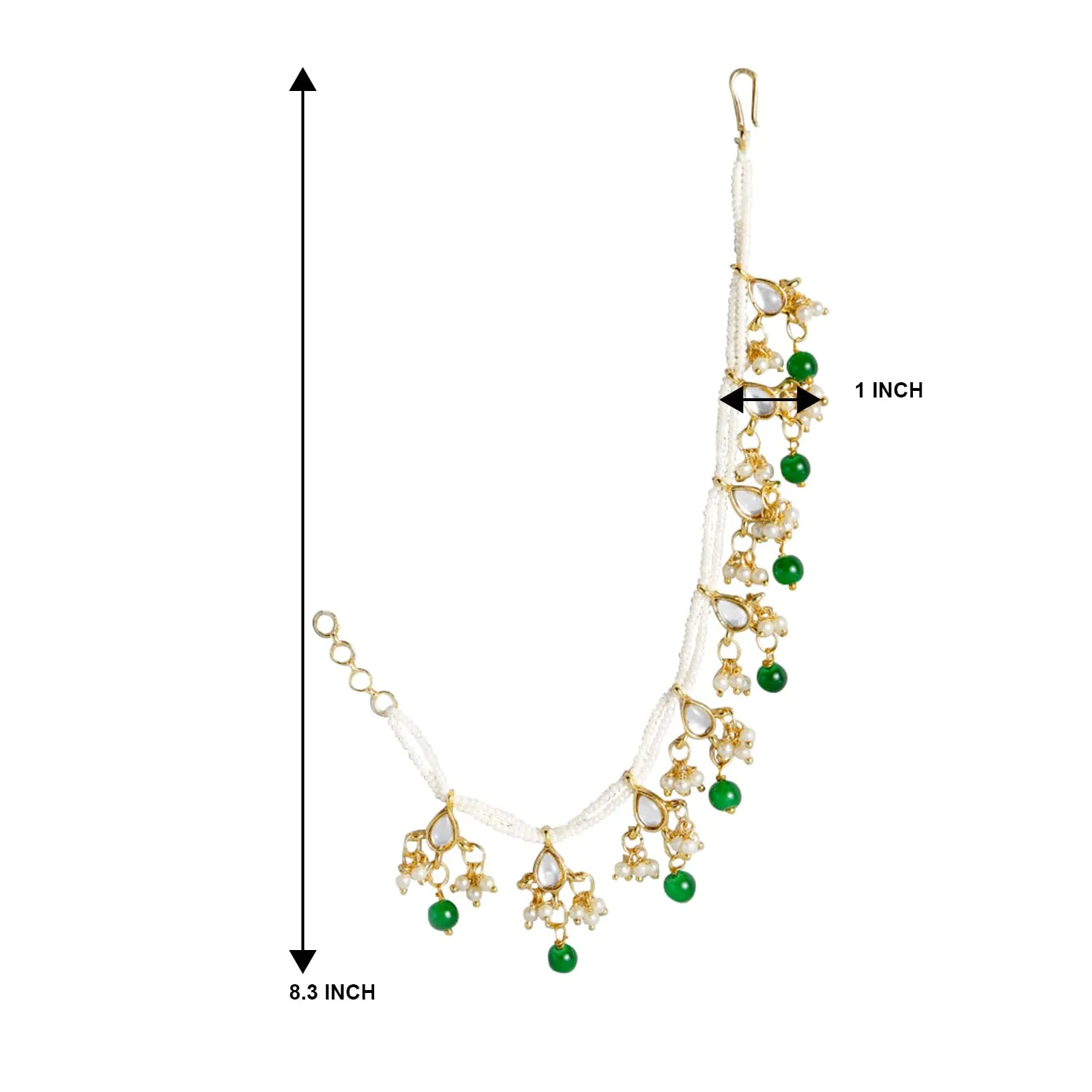 18k Gold Plated Long Pearl Drop Beads Hair Chain Accessories for Women