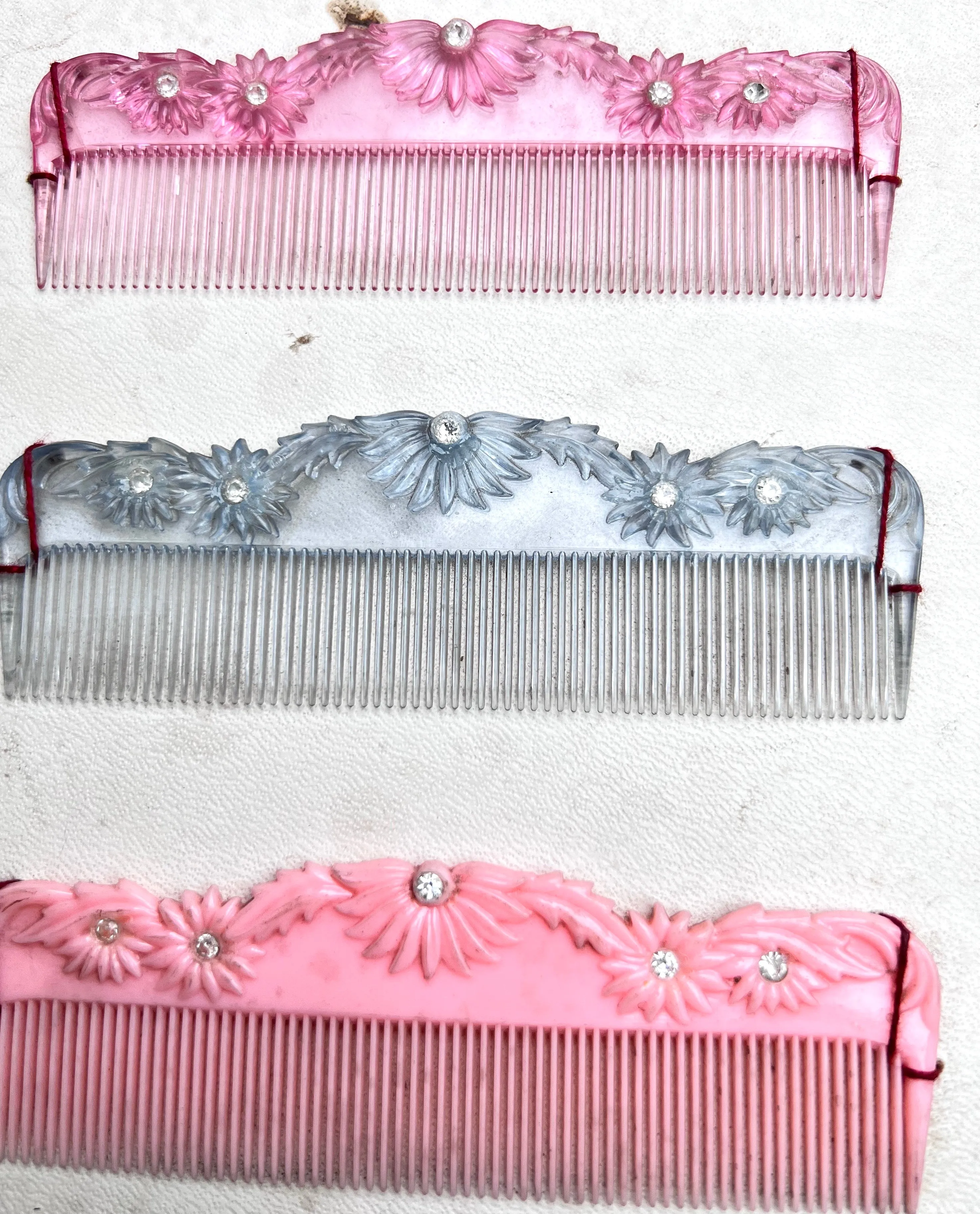 1950s Sample Display Board of Diamante Encrusted Combs