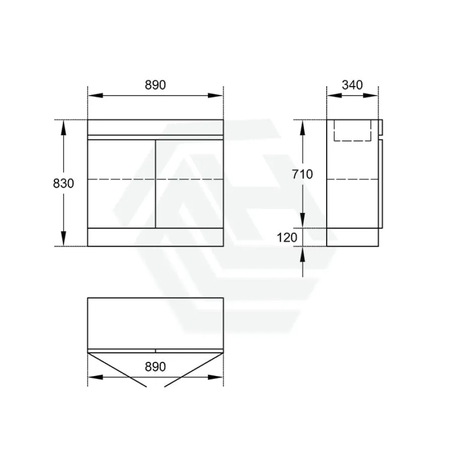 2-Door Narrow 600/750/900mm Freestanding Bathroom Vanity with Kickboard 600/750/900mm Multi-Colour Cabinet Only