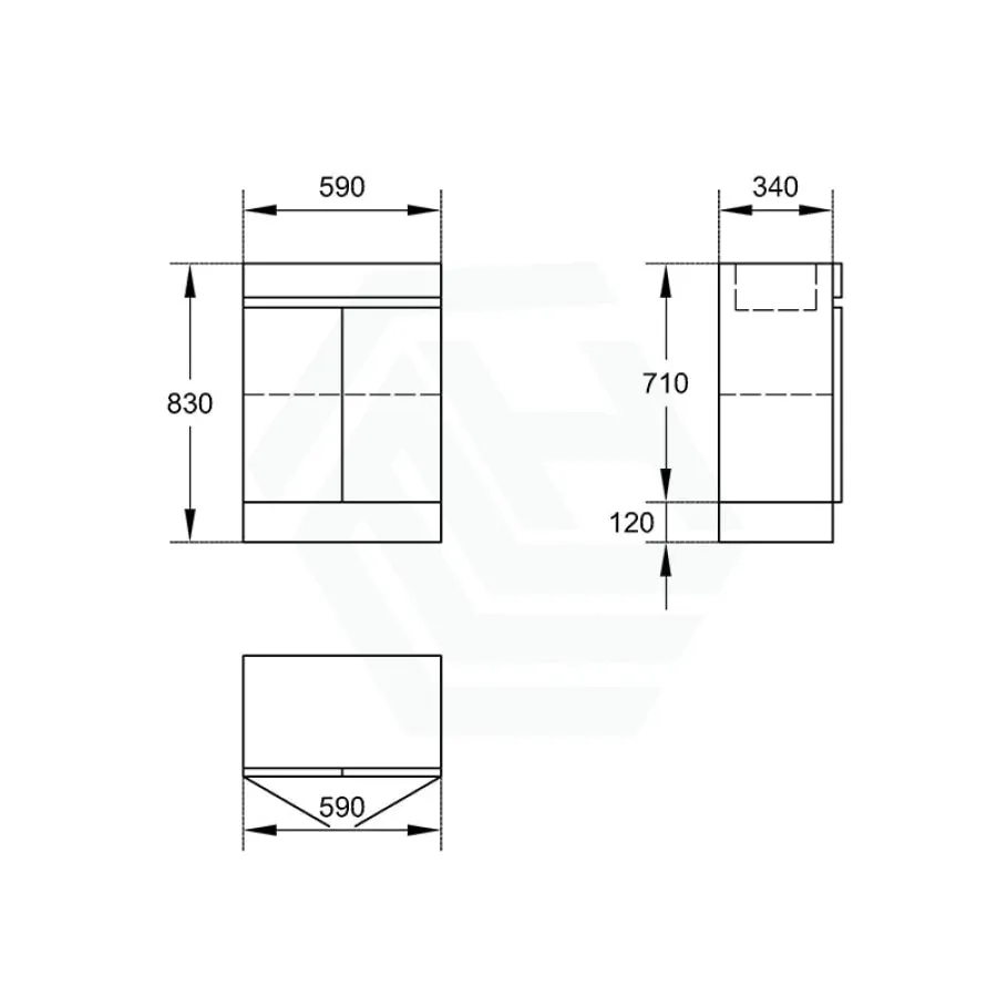 2-Door Narrow 600/750/900mm Freestanding Bathroom Vanity with Kickboard 600/750/900mm Multi-Colour Cabinet Only