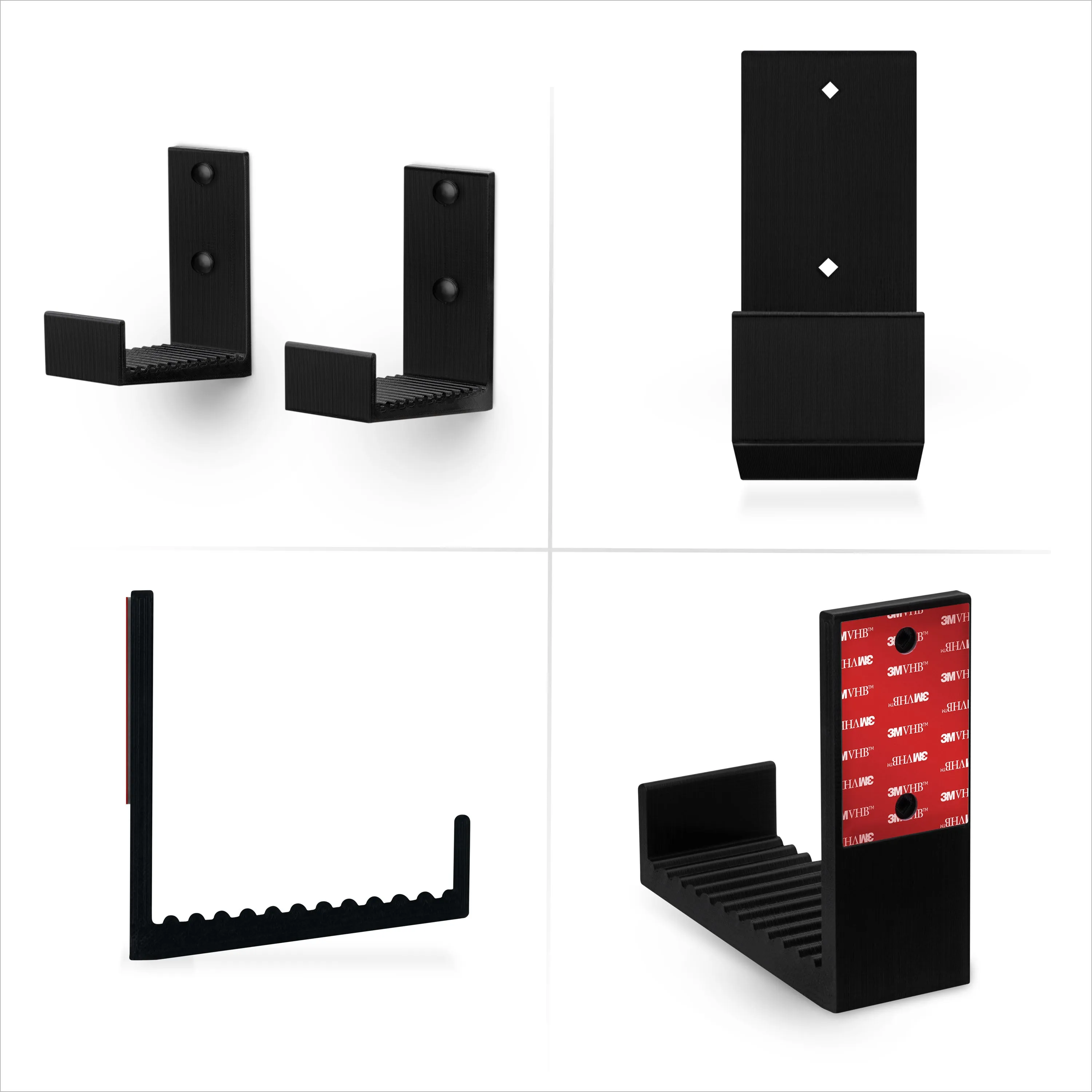 4.5" Cable Box Wall Mount Hanger Holder, Adhesive & Screw-In, for Routers, Laptops, Modem, Mesh Wifi, Apple TV, Network Switch & More