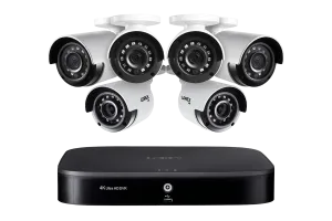 4K 8-channel 1TB Wired DVR System with 6 Cameras