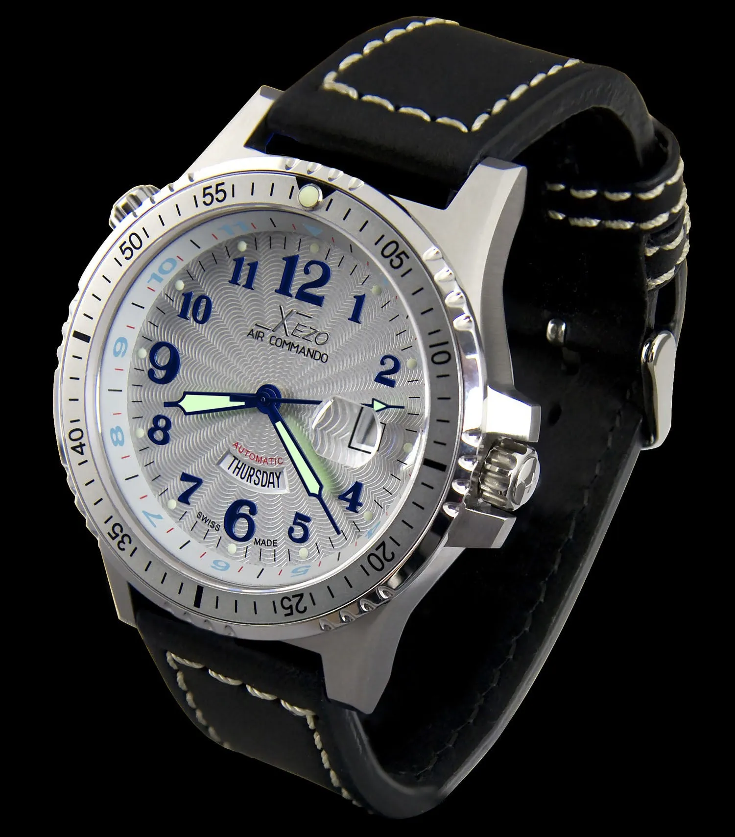 Air Commando D44 S (Silver Guilloché) Leather