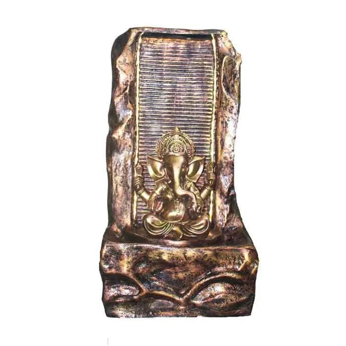 Art N Hub Big Lord Ganesha Indoor Outdoor Fiber for Home Vastu and Temple Decoration Best Home Inauguration Gift Items Showpiece (38 x 33 x 64 CM | Golden & Copper)