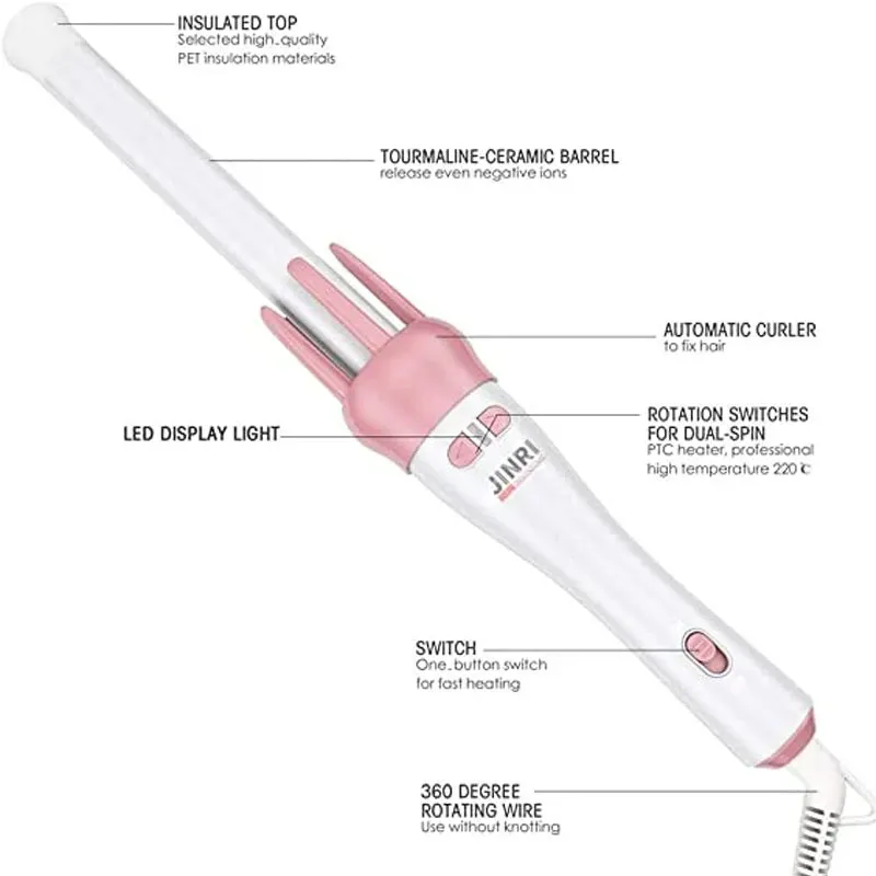 Automatic 360° Rotating Hair Curler Stick