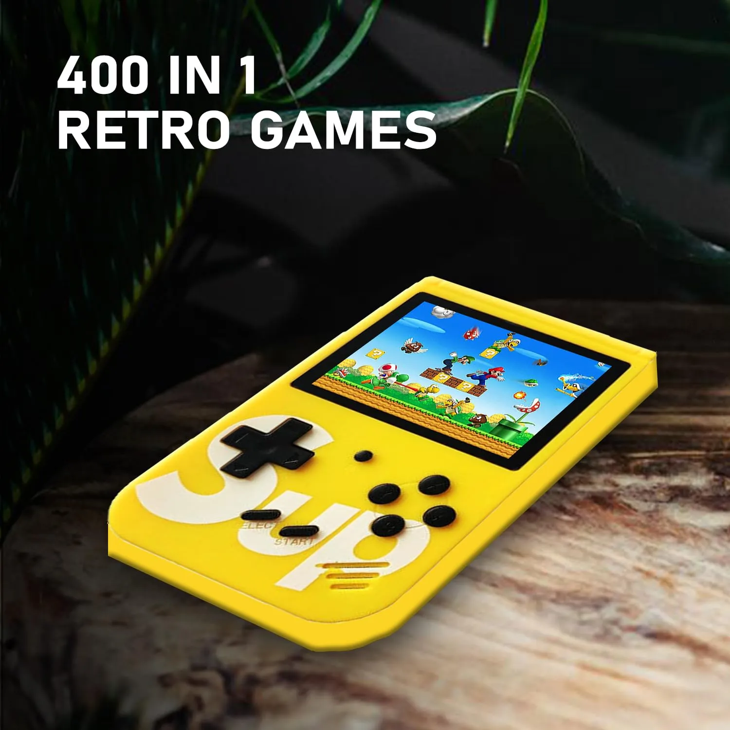 AWANI TRENDS Video Game for Kids SUP 400 in 1 Retro Game Box Console Handheld Game Box with TV Output & Controller Gaming Console (Yellow)