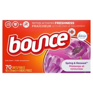 Bounce Spring & Renewal Fabric Softener  Dryer Sheets 70ct