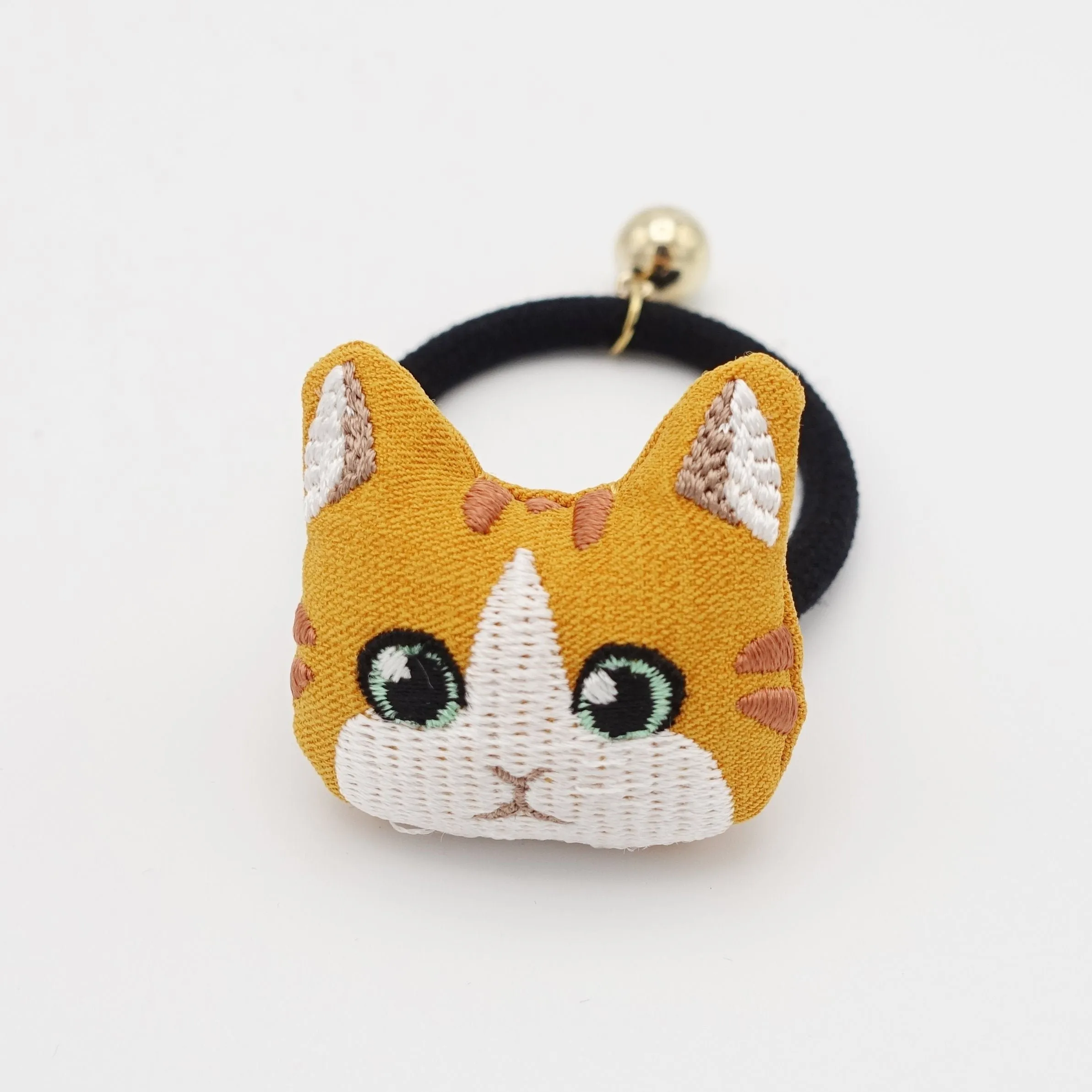 cat embroidery hair elastic character ponytail holder hair ties