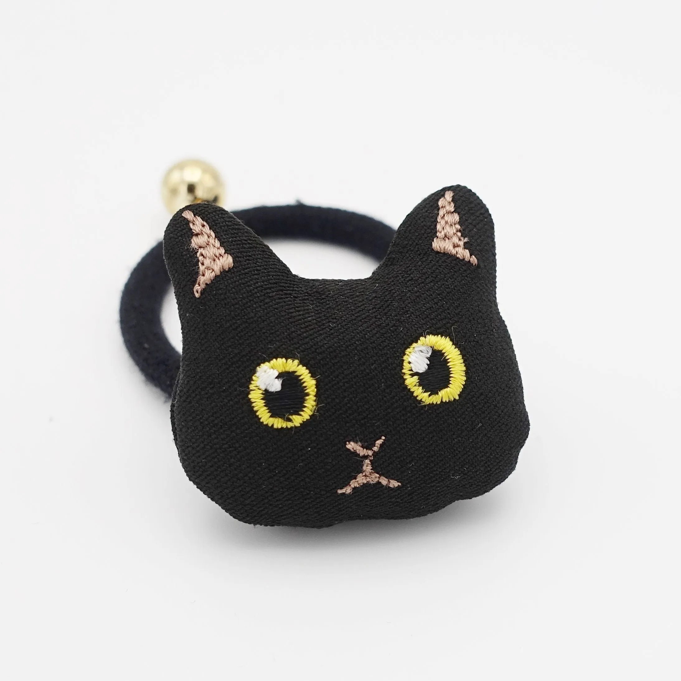 cat embroidery hair elastic character ponytail holder hair ties