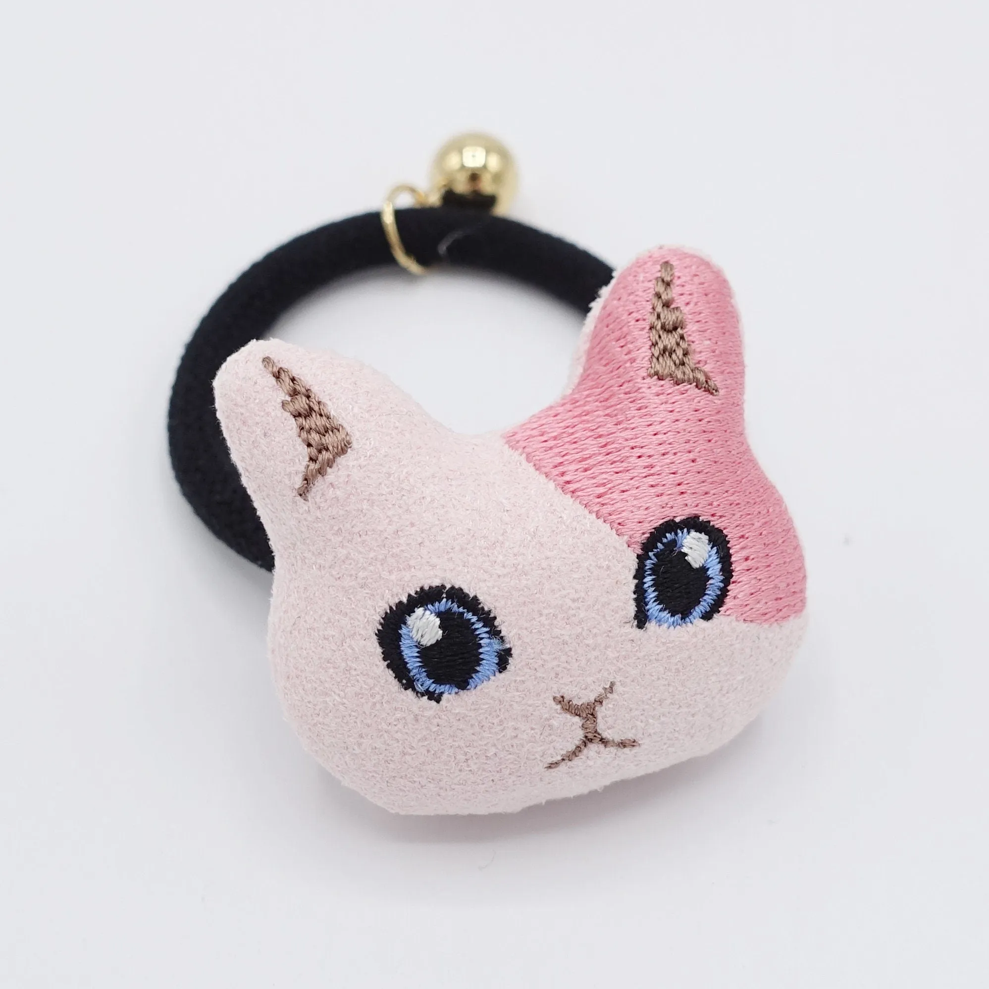 cat embroidery hair elastic character ponytail holder hair ties