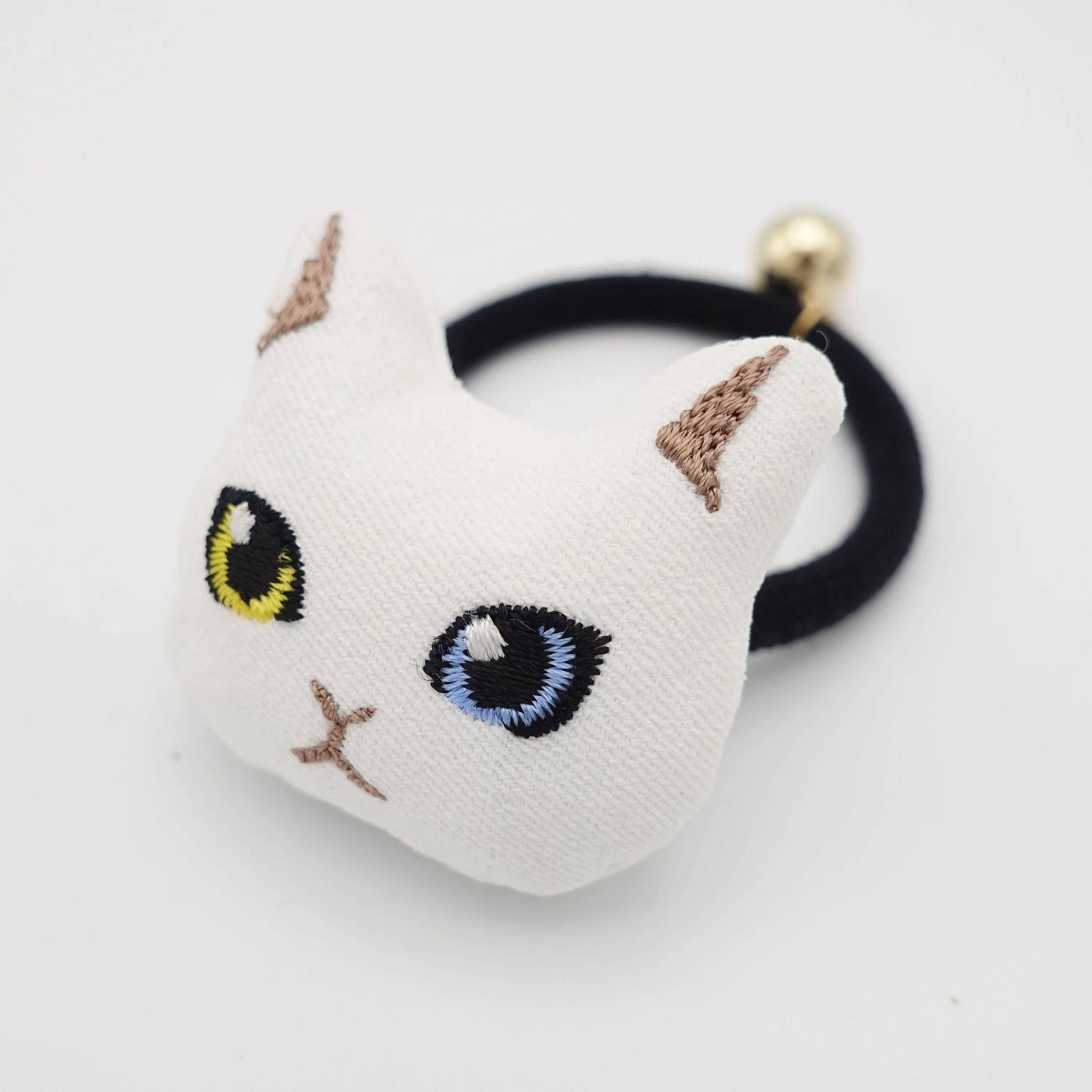 cat embroidery hair elastic character ponytail holder hair ties