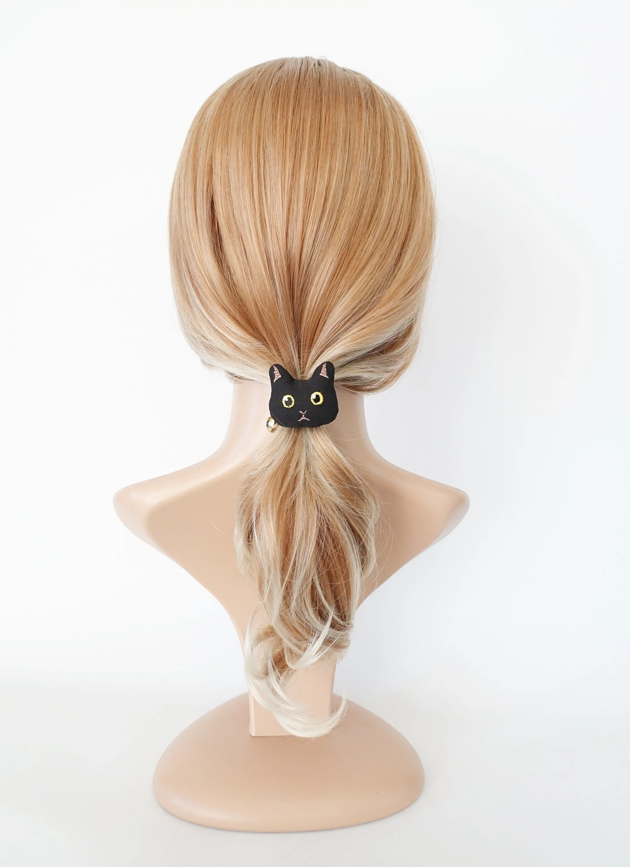 cat embroidery hair elastic character ponytail holder hair ties