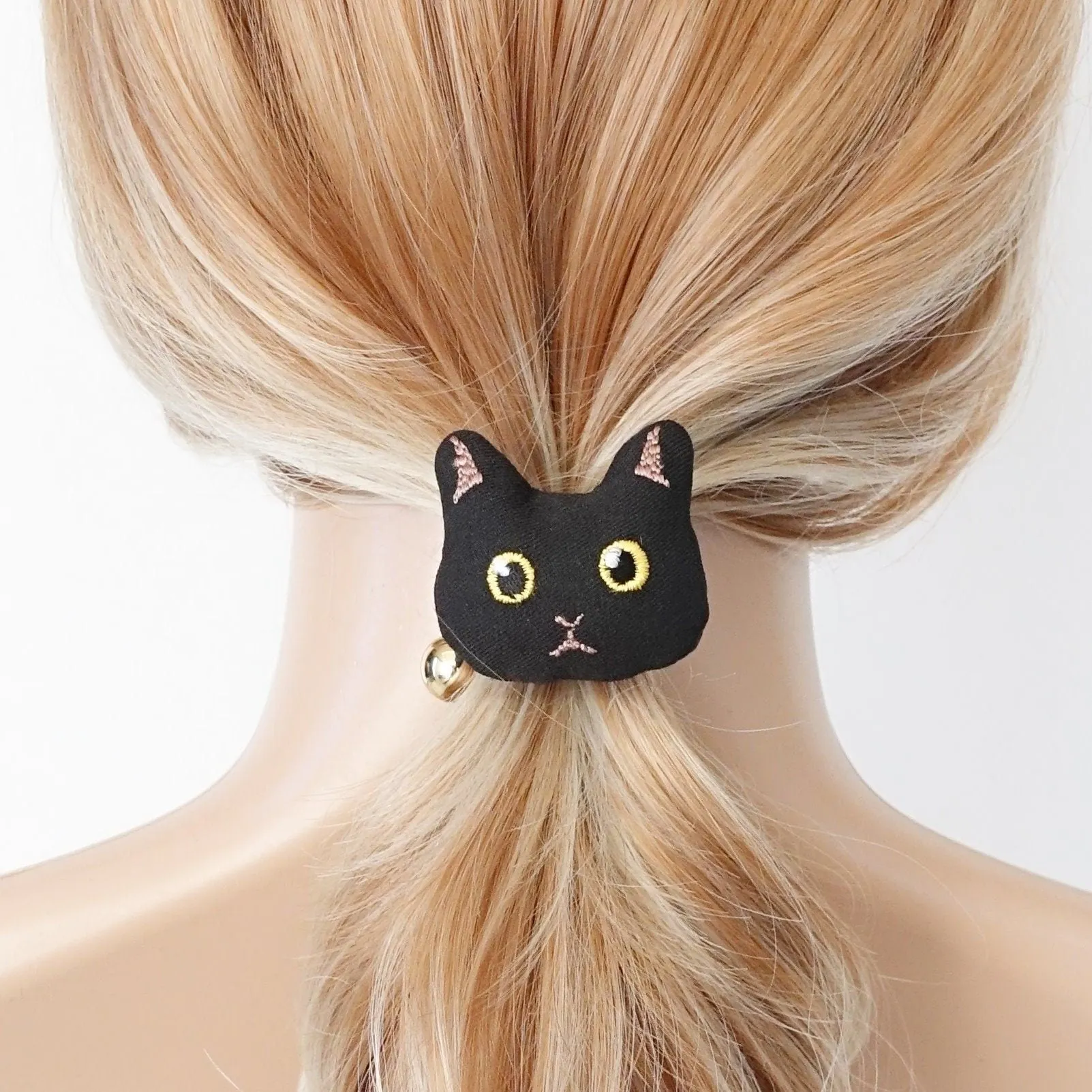 cat embroidery hair elastic character ponytail holder hair ties