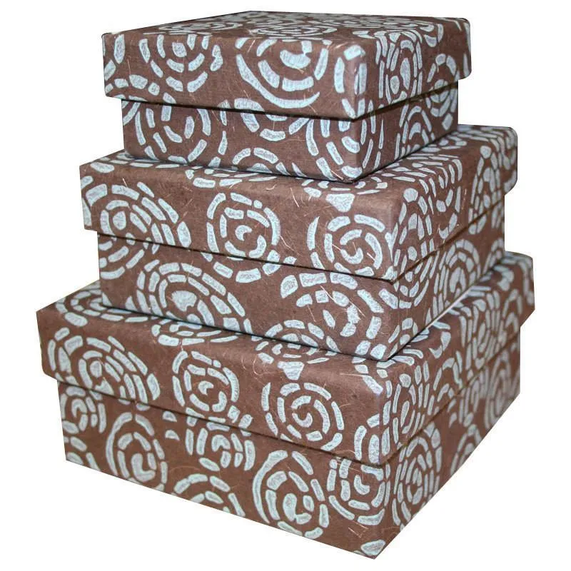 Cocoa Swirl Nesting Boxes 3 Boxes Sustainable Threads