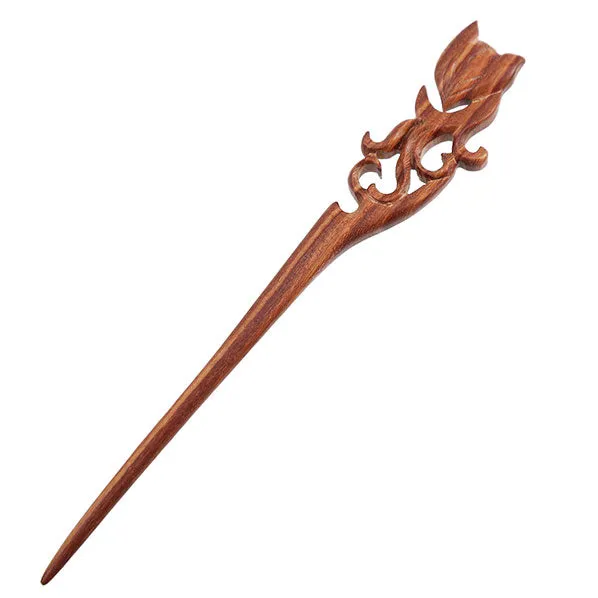 CrystalMood Handmade Wood Hair Stick Fairy Fox Rosewood