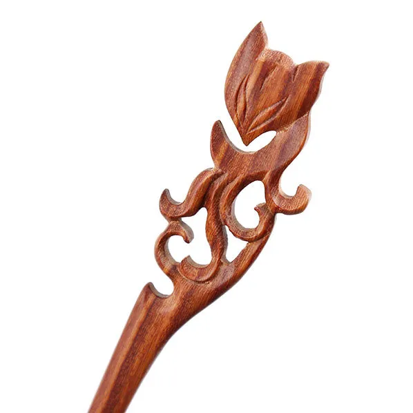 CrystalMood Handmade Wood Hair Stick Fairy Fox Rosewood