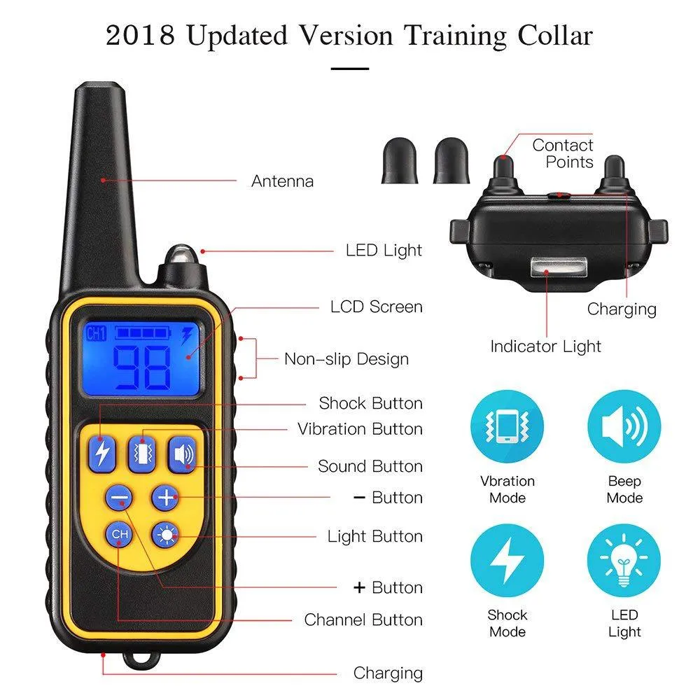 Dog Training Collar Dog Trainer Electric Remote Control Night Vision Backlight Training Aids