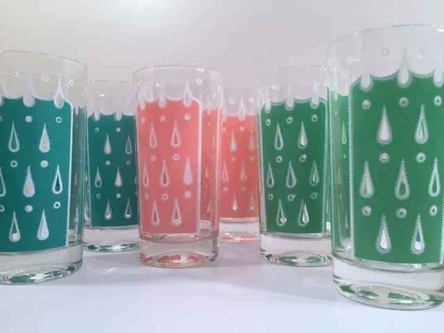 Fred Press - Signed Mid-Century Raindrop Set (6 Glasses)