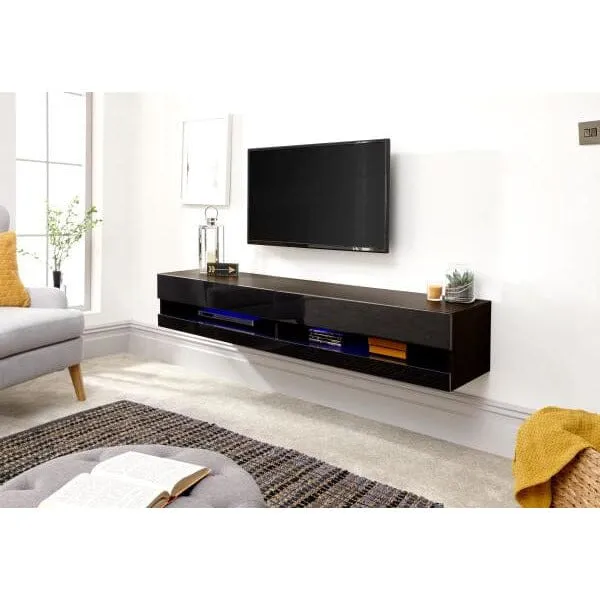 Galicia 150cm Wall Tv Unit With LED Black