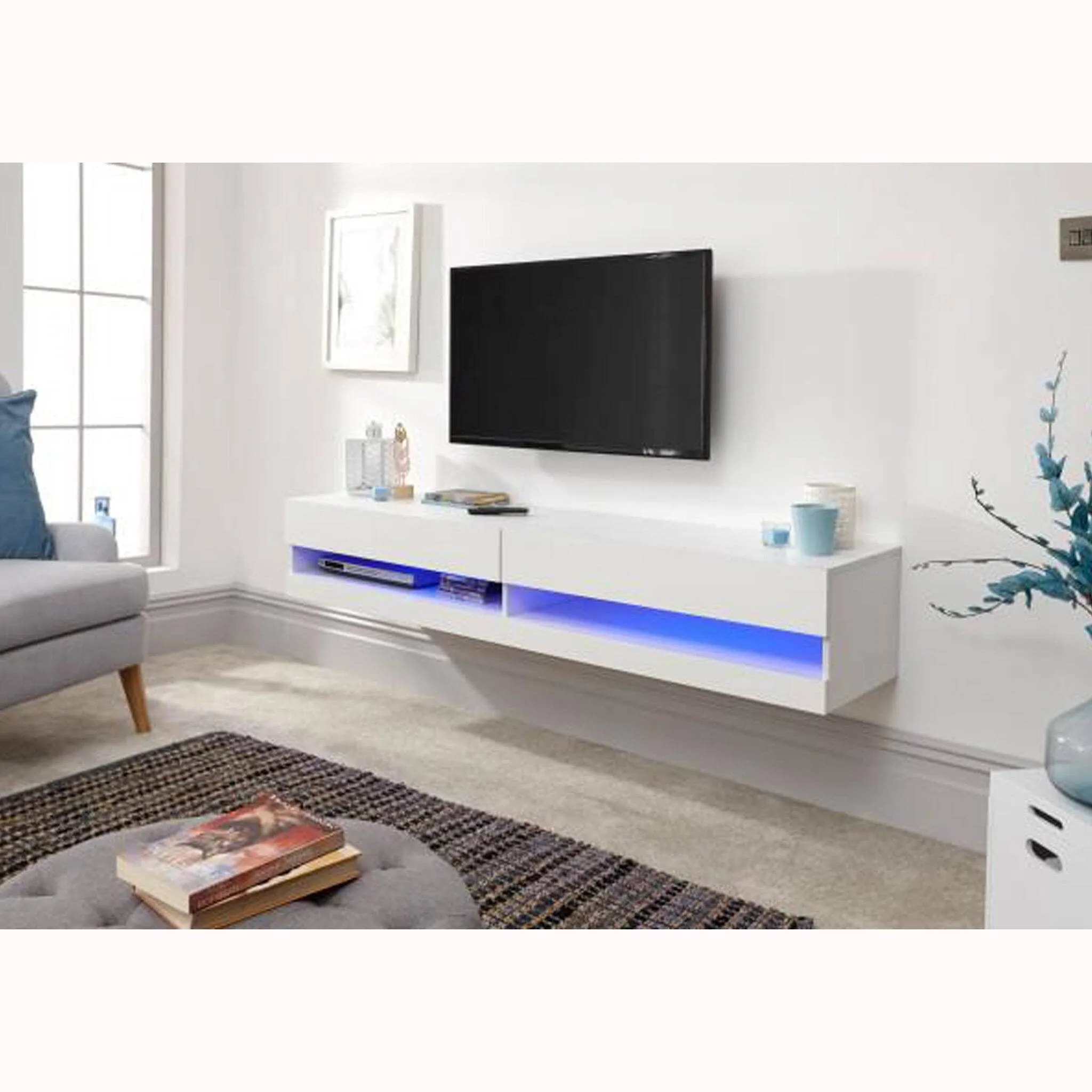 Galicia 180cm Wall Tv Unit With LED White