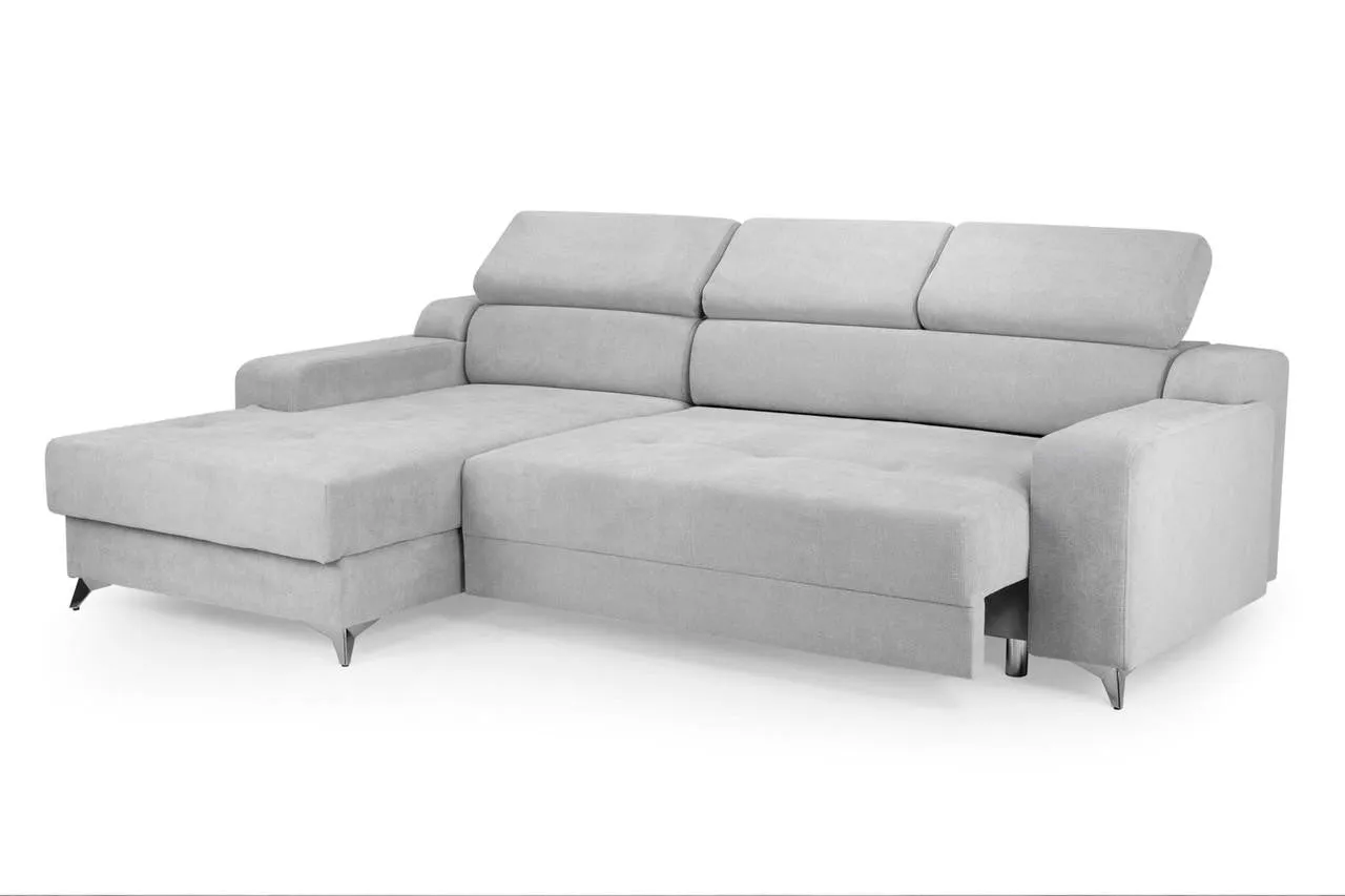 Jasmine Electric Sofabed - Grey Left Hand Facing Corner - 261 x 173 CM