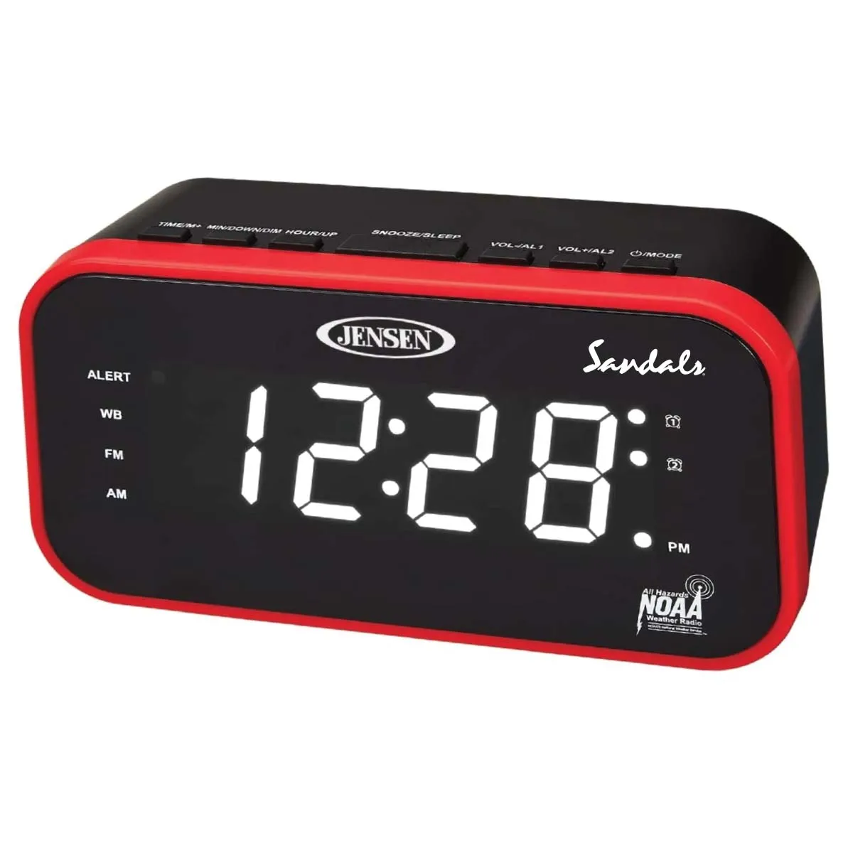 Jensen Audio AM/FM Weather Band Clock Radio with Weather Alert