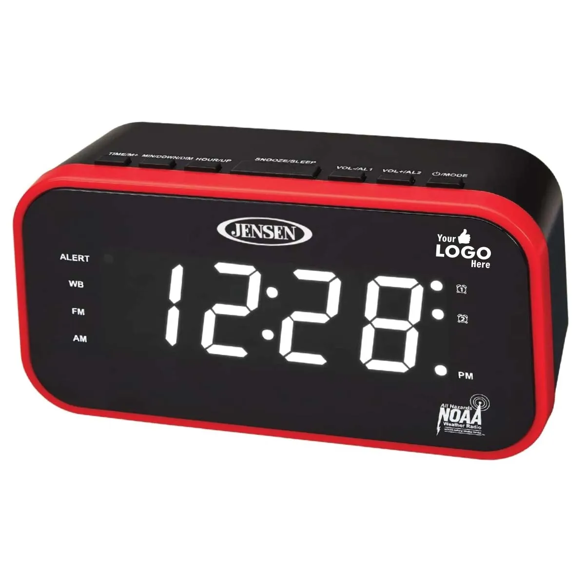 Jensen Audio AM/FM Weather Band Clock Radio with Weather Alert