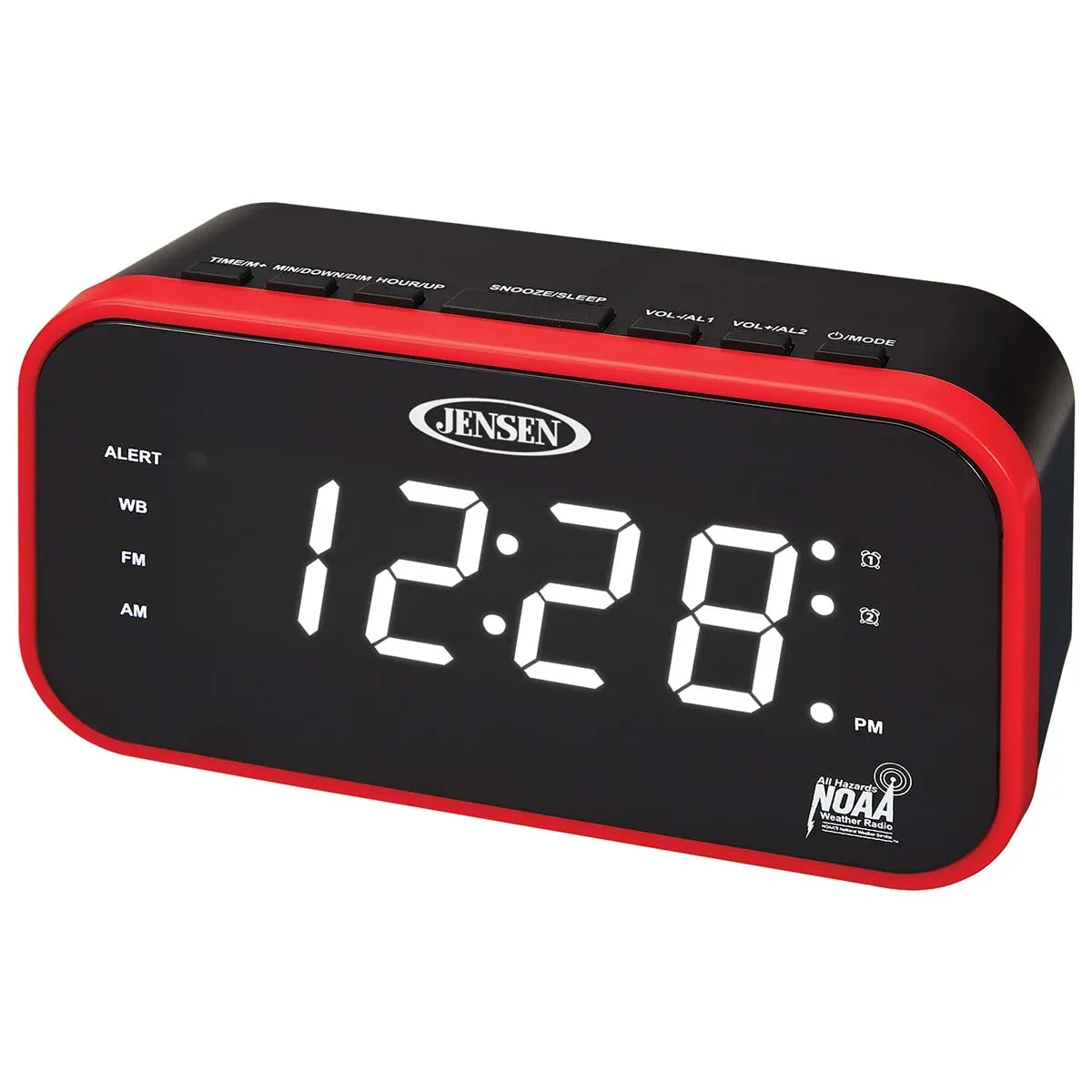 Jensen Audio AM/FM Weather Band Clock Radio with Weather Alert