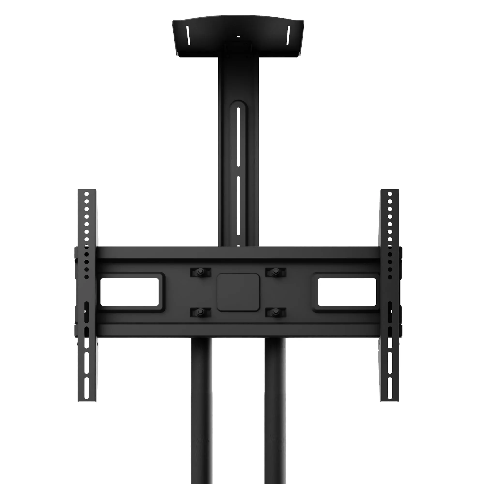 Kanto Black Height Adjustable Mobile TV Cart with Adjustable Shelf for 37" to 65" TVs - MTM65PL