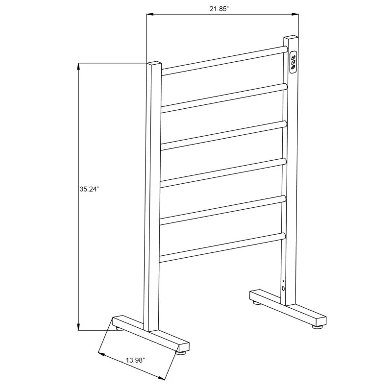 Kiln Series 6-Bar Stainless Steel Floor Mounted Electric Towel Warmer Rack in Polished Chrome