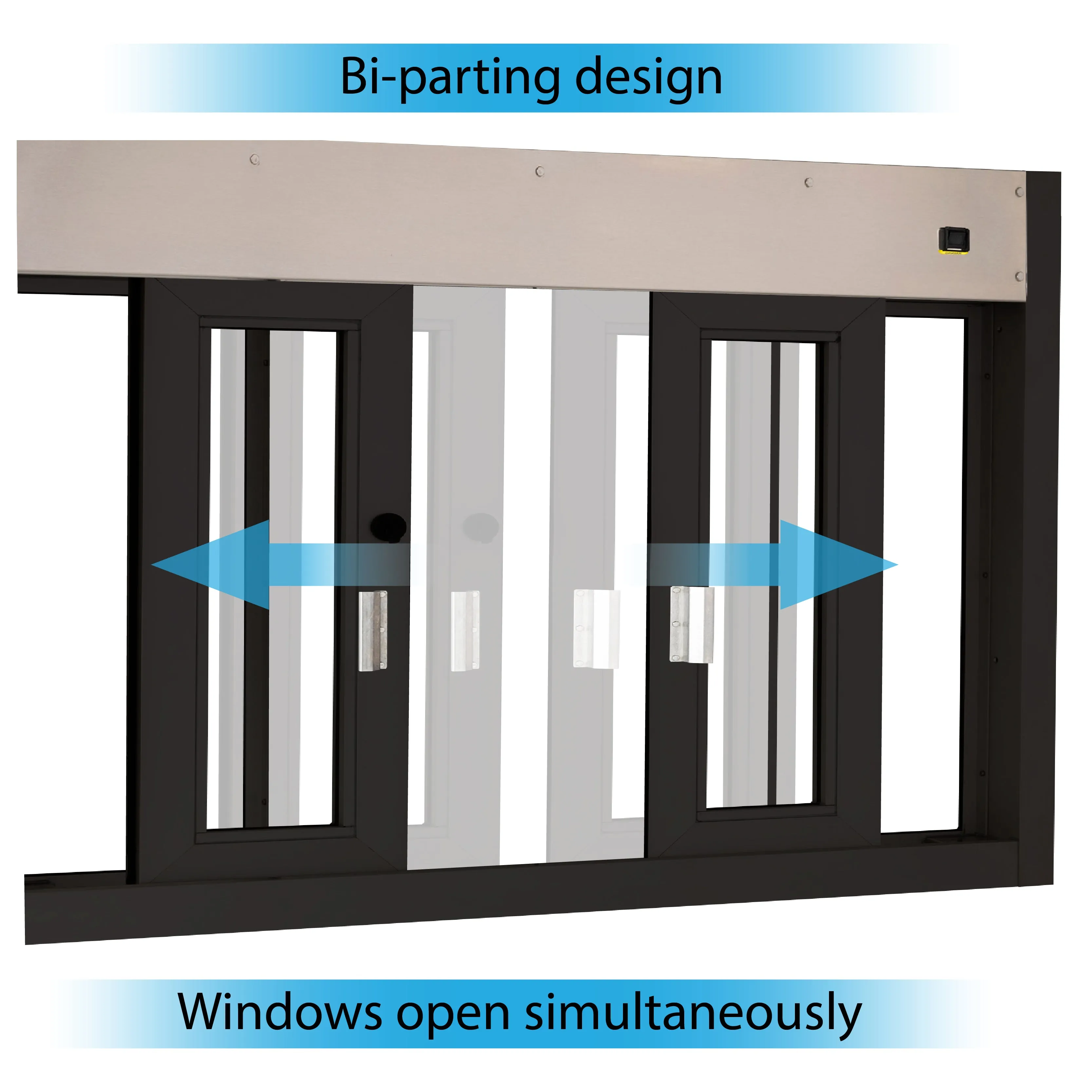 Large Food Service Window (72" W) | Fully-Automatic Bi-Parting | CSE-QS-BP-7241E