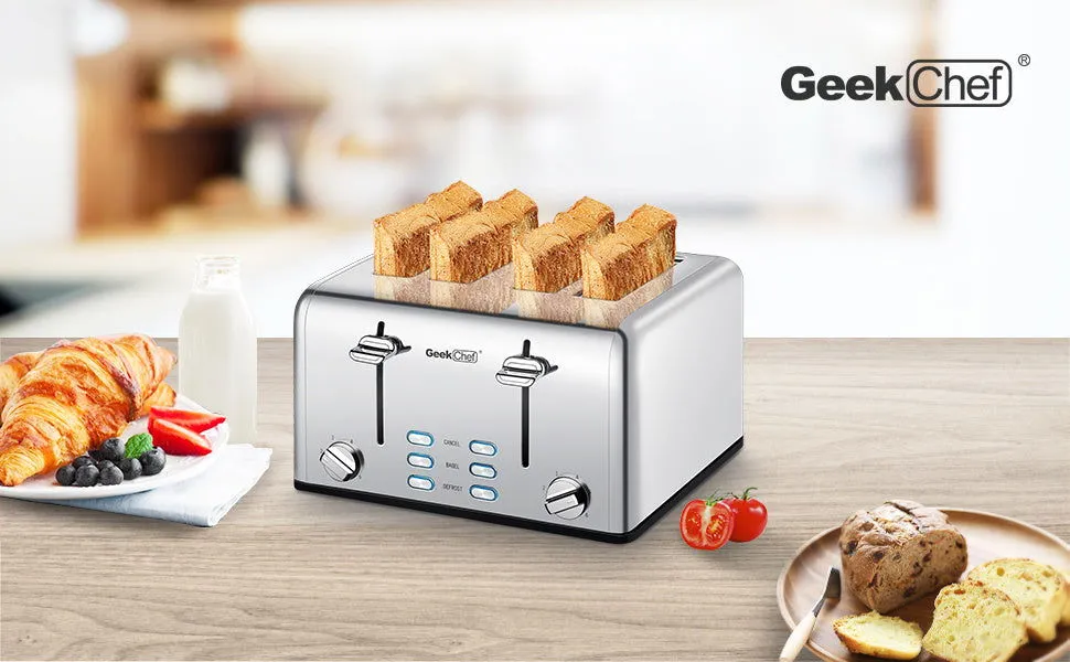 LovelyRLovely Geek Chef Stainless 4 Slice Toaster