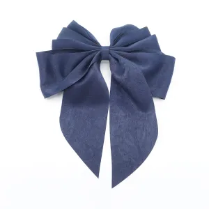 multiple layered tail hair bow crinkled fabric pleated bow hair accessory for women