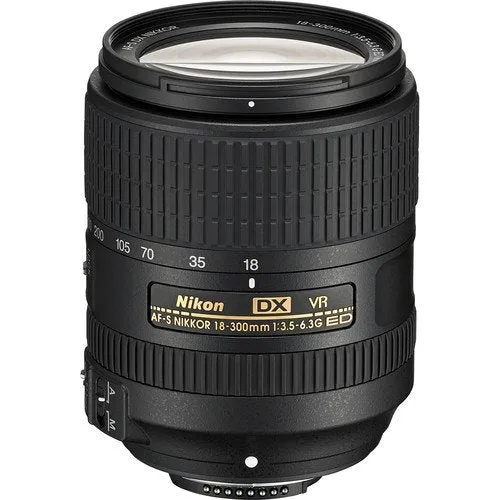 NIKON 18-300MM F/3.5-6.3G ED AF-S DX VR Lens with 1 Year Warranty, 12 in Flexible Tripod and 72 in Professional Bundle