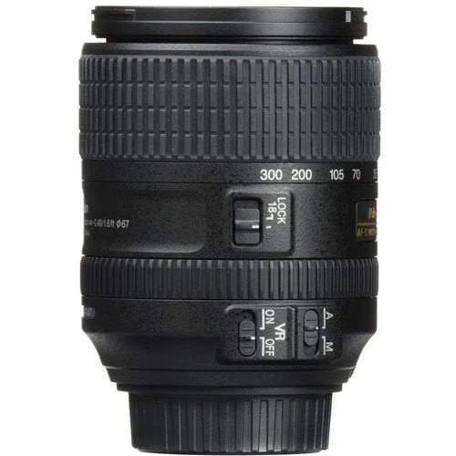 NIKON 18-300MM F/3.5-6.3G ED AF-S DX VR Lens with Sandisk 64GB Memory, Portable LED Light, and Deluxe Padded Backpack Bundle