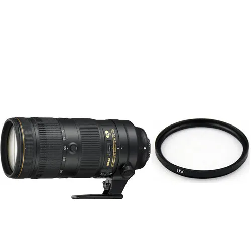 Nikon AF-S NIKKOR 70-200mm f/2.8E FL ED VR Lens   77mm UV Filter Pro Bundle