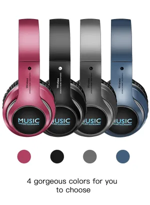 Portable Bluetooth Headphones HIFI Stereo Wireless Earphone Gaming Headsets Over-ear Noise Canceling With Mic Support TF Card