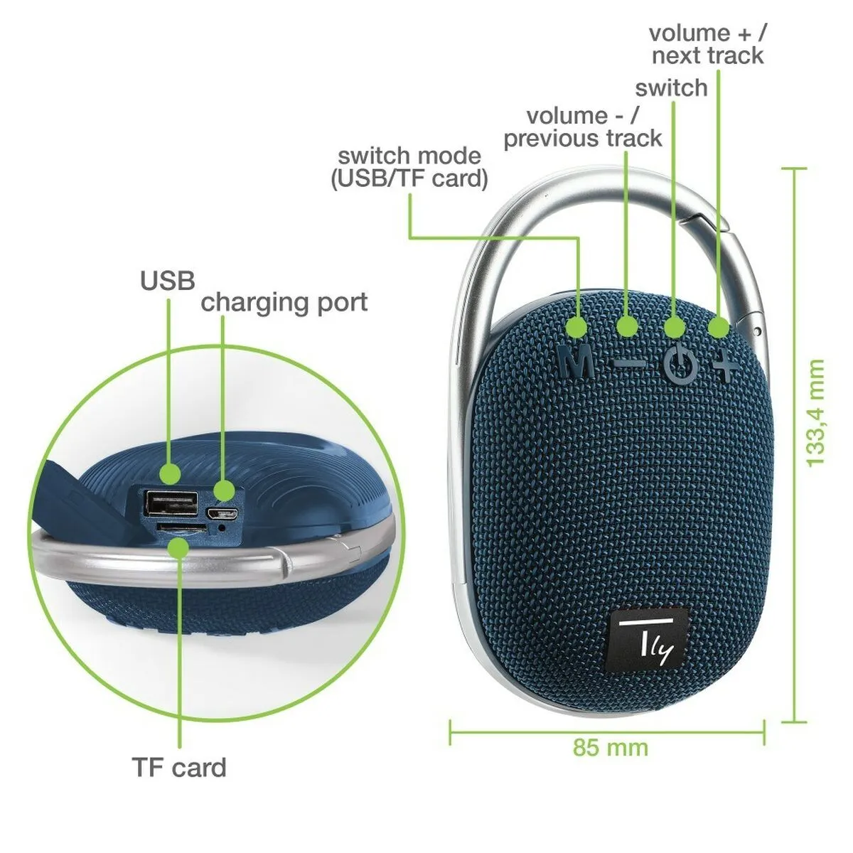 Portable Bluetooth Speakers Techly ICASBL321BL Blue