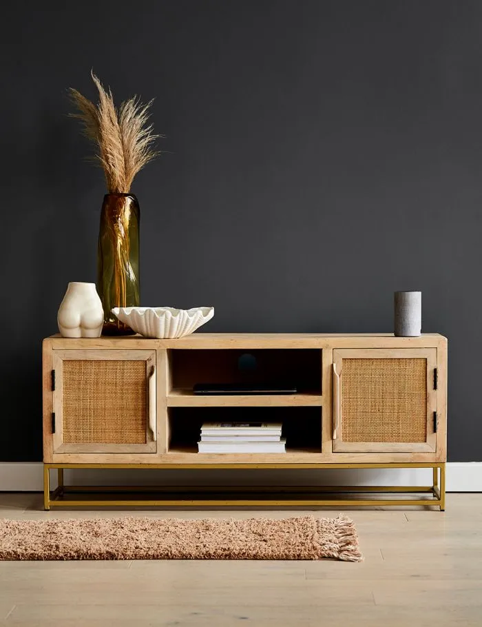 Rattan Webbed TV unit