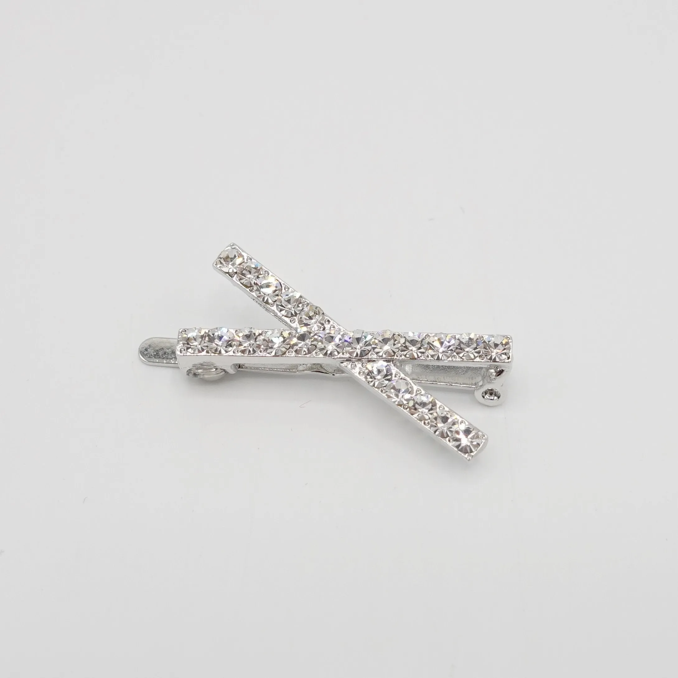 rhinestone embellished cross magnetic hair clip