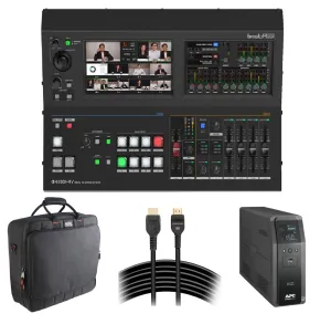 Roland VR-400UHD 4K AV Mixer Package with APC UPS, Gator Carry Bag, and HDMI Cables for Pro Streaming