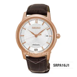 Seiko Presage (Japan Made) Automatic Dark Brown Calf Leather Strap Watch SRPA16J1 (Not For EU Buyers) (LOCAL BUYERS ONLY)