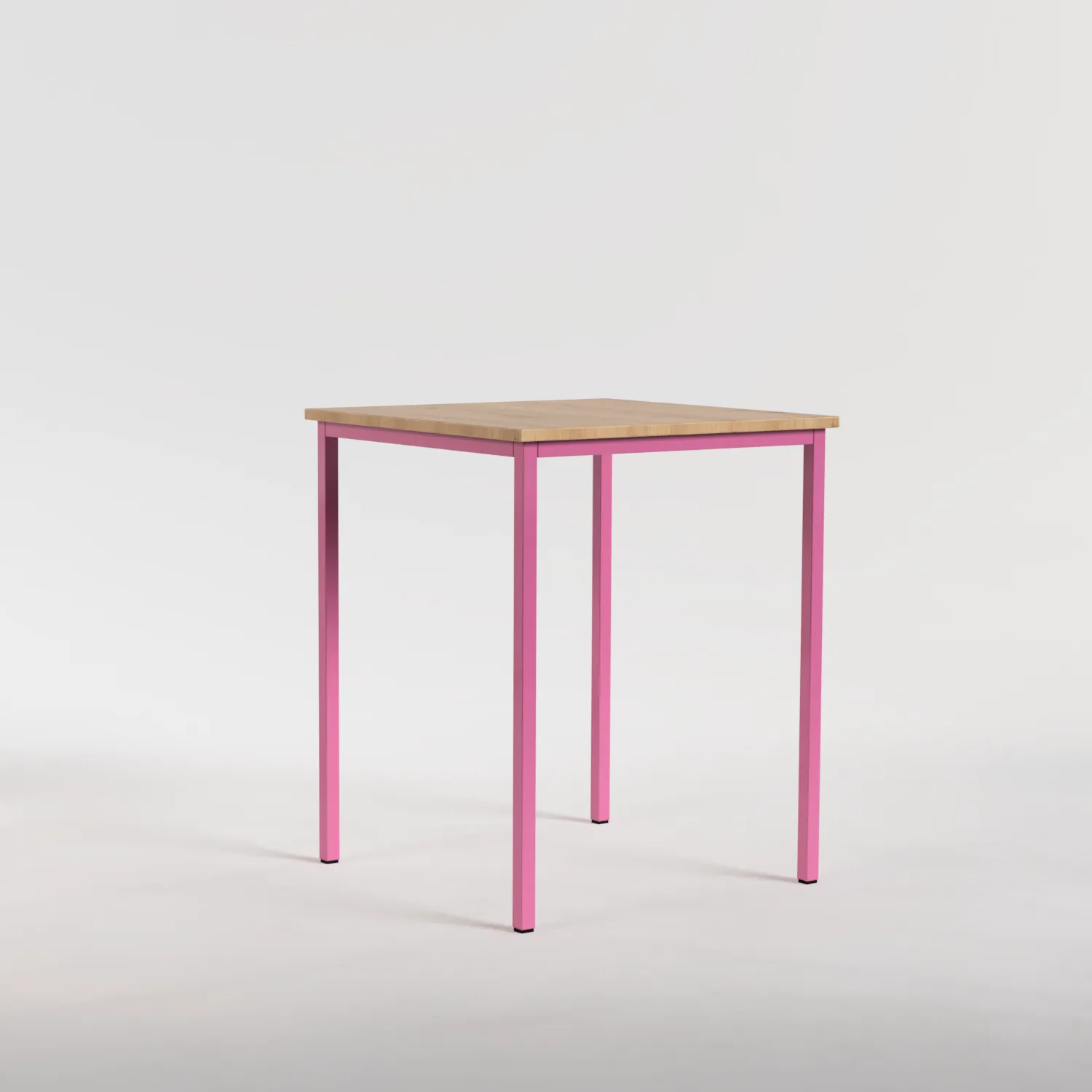 Square Table Nº 1 - Bright Pink / Solid Oak