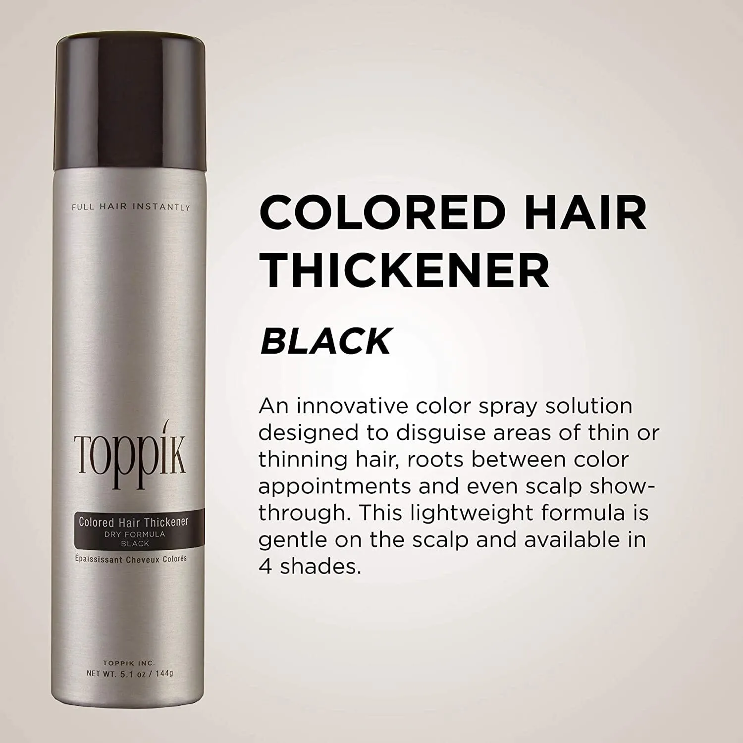 Toppik Colored Hair Thickener - BLACK