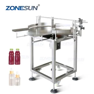 ZS-LP800N Automatic High Speed Glass Plastic Bottle Unscrambler Table Glass Jar Turntable Machine For Filling System