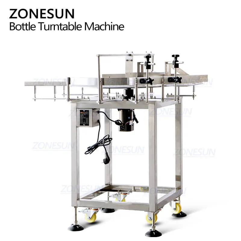 ZS-LP800N Automatic High Speed Glass Plastic Bottle Unscrambler Table Glass Jar Turntable Machine For Filling System